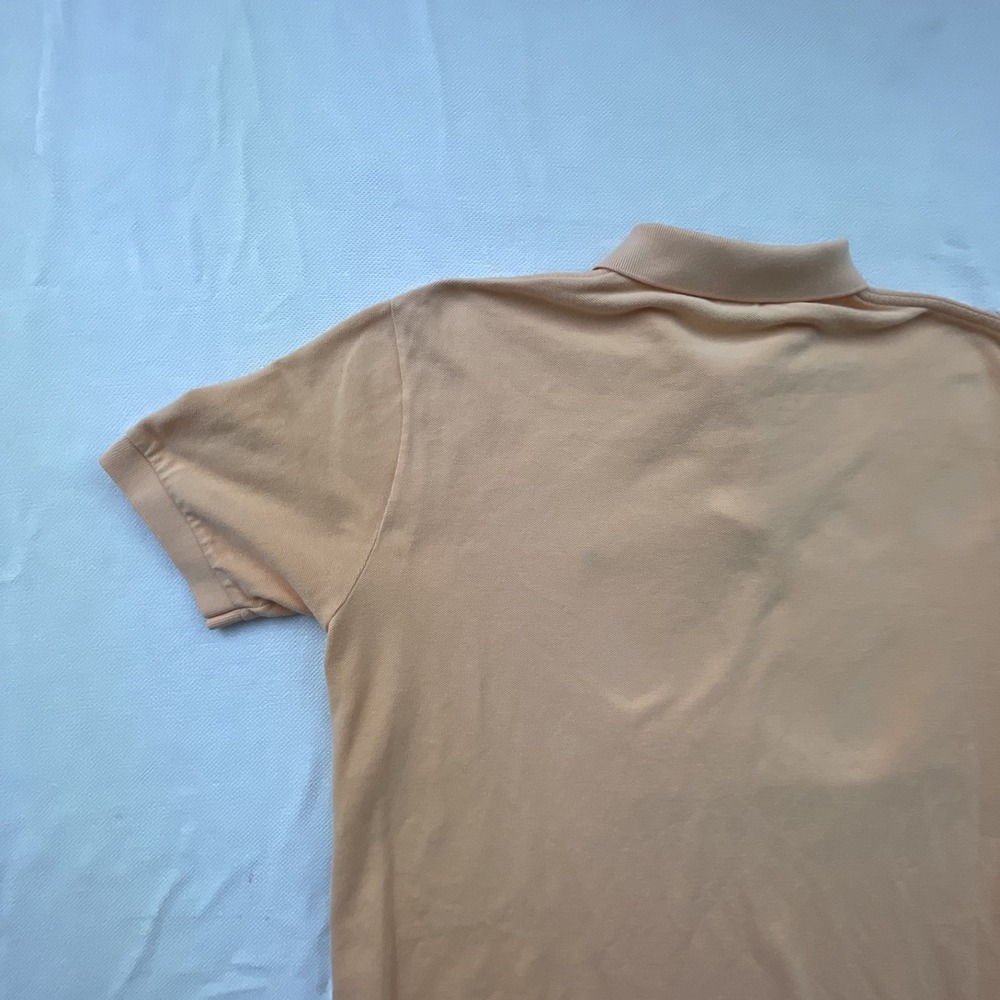 Polo Ralph Lauren Men's Peach Polo Shirt SIZE M Classic Fit BLUE Pony Logo VTG - Picture 9 of 12